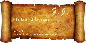 Fister János névjegykártya