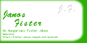 janos fister business card